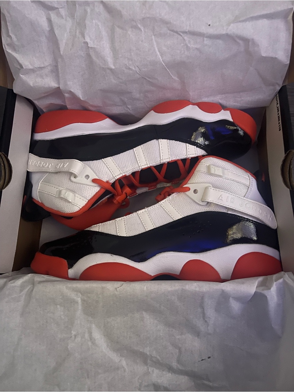 Jordan Kids White Black Red Retro Sneakers